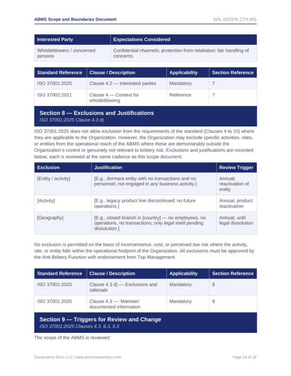 ISO 37001 Anti-Bribery Toolkit - 55 Compliance Templates for Effective Governance and Compliance.