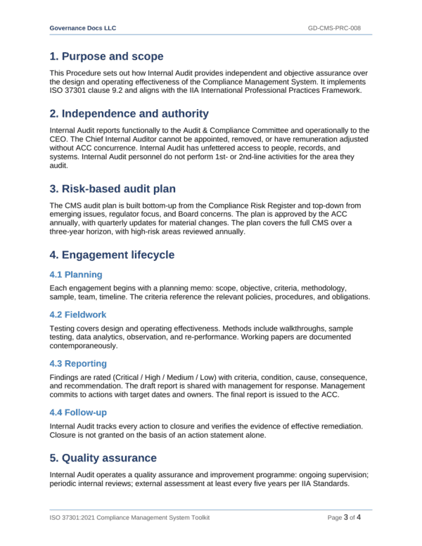 ISO 37301 documentation toolkit — sample template page 12