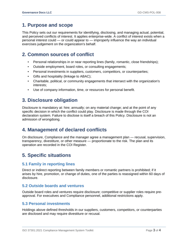 ISO 37301 documentation toolkit — sample template page 14