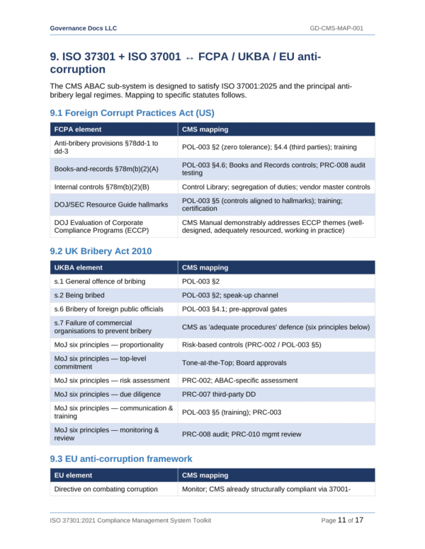 ISO 37301 documentation toolkit — sample template page 15