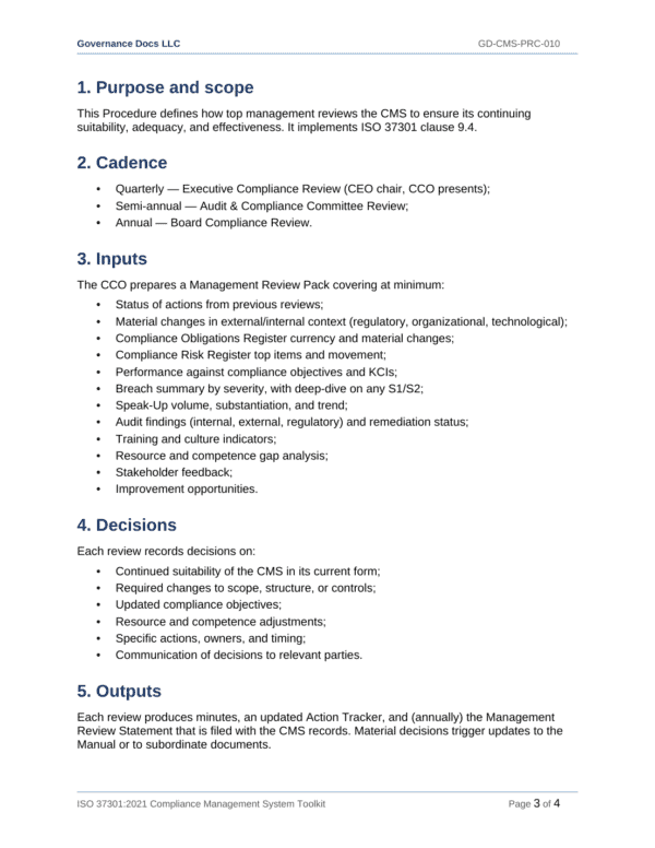 ISO 37301 documentation toolkit — sample template page 19