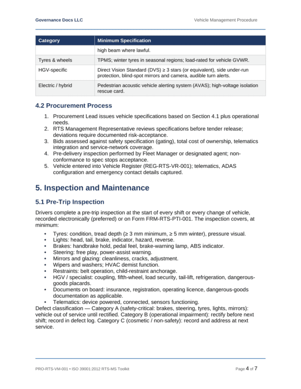 ISO 39001 documentation toolkit — sample template page 7