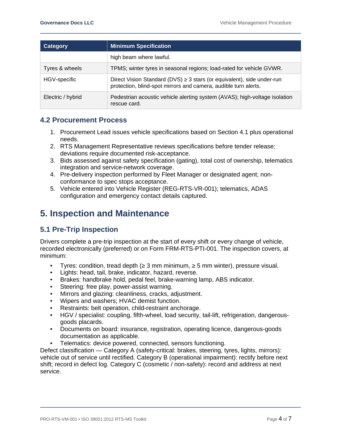 ISO 39001 documentation toolkit — sample template page 7