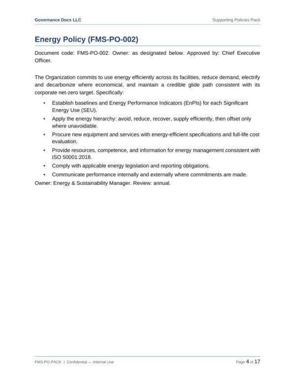 ISO 41001 documentation toolkit — sample template page 17
