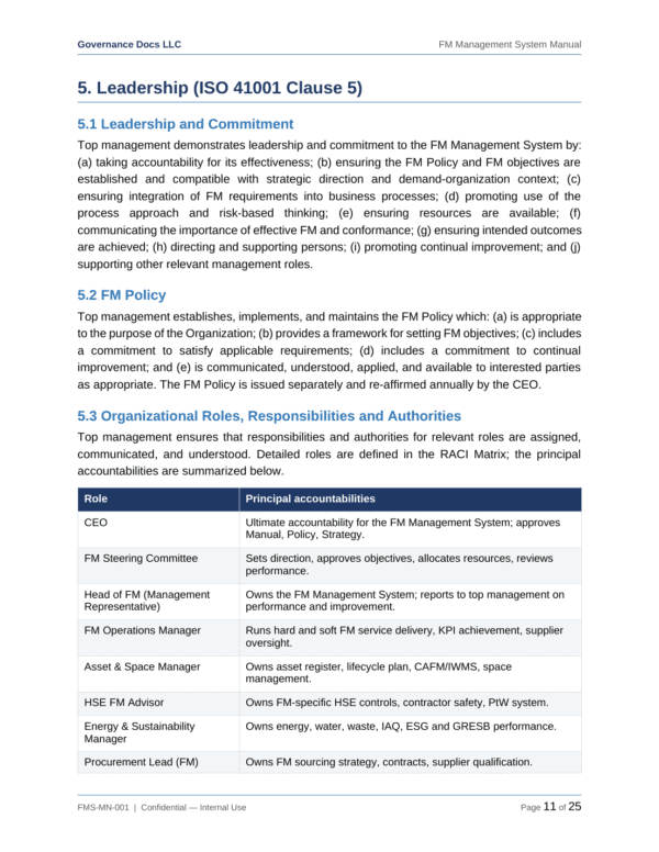 ISO 41001 documentation toolkit — sample template page 2