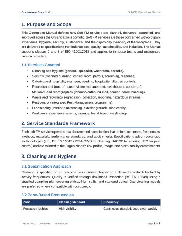 ISO 41001 documentation toolkit — sample template page 3