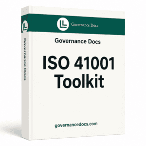 ISO 41001 Facility Management Toolkit with 17 templates for effective governance and compliance.