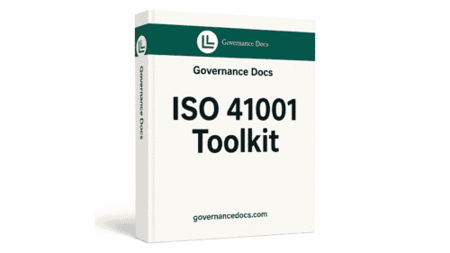 ISO 41001 Facility Management Toolkit with 17 templates for effective governance and compliance.