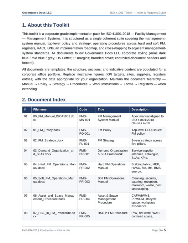 ISO 41001 documentation toolkit — sample template page 6