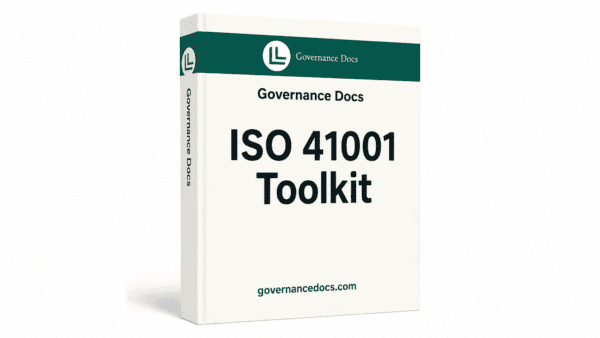 ISO 41001 Facility Management Toolkit with 17 templates for effective governance and compliance.