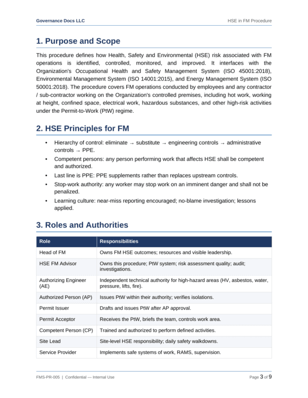 ISO 41001 documentation toolkit — sample template page 9