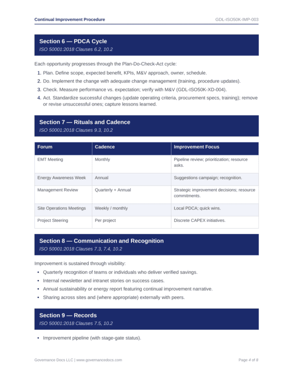Enhance your energy management with our ISO 50001 toolkit and templates for effective governance and.