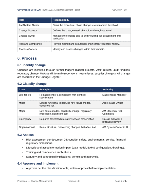 ISO 55001 documentation toolkit — sample template page 12
