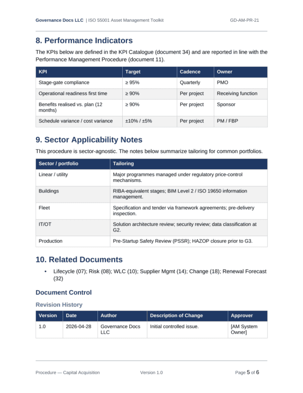 ISO 55001 documentation toolkit — sample template page 17