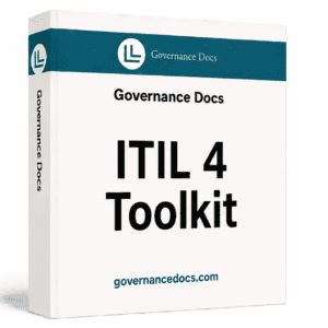 ITIL 4 Service Management Toolkit with 28 templates for governance and IT service excellence.
