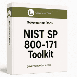 NIST SP 800-171 CUI protection toolkit with 33 templates for governance and compliance.