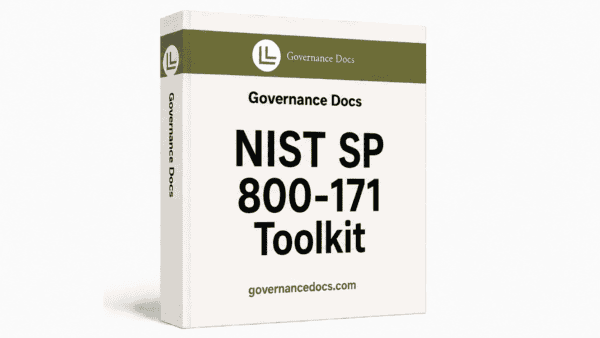 NIST SP 800-171 CUI protection toolkit with 33 templates for governance and compliance.