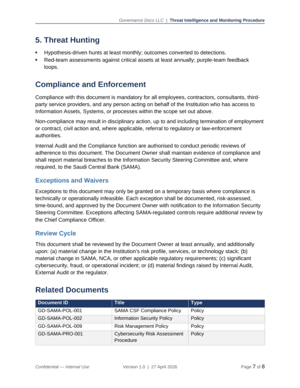 SAMA documentation toolkit — sample template page 13