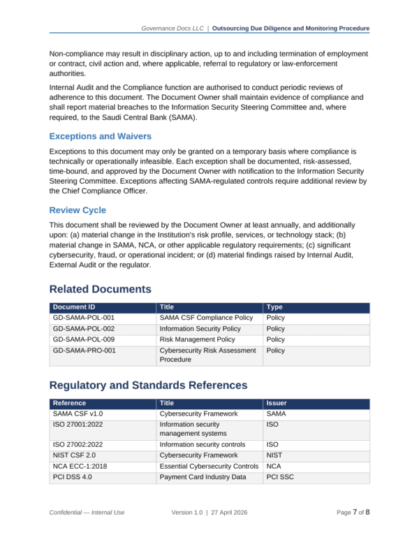 SAMA documentation toolkit — sample template page 15
