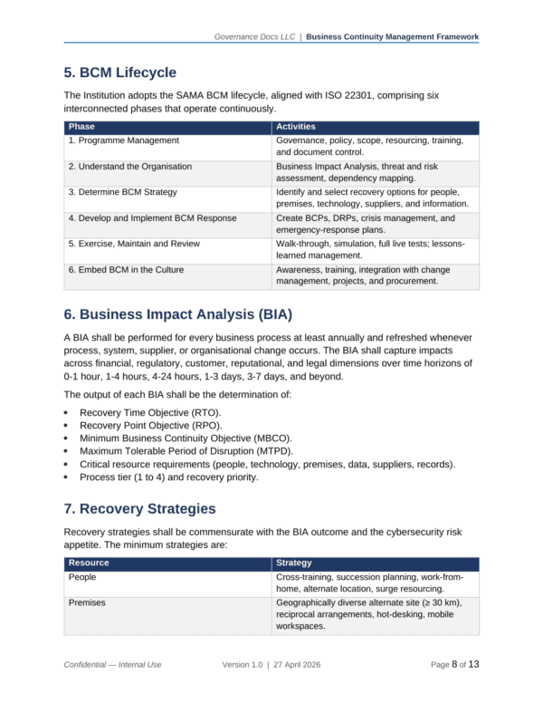SAMA documentation toolkit — sample template page 17