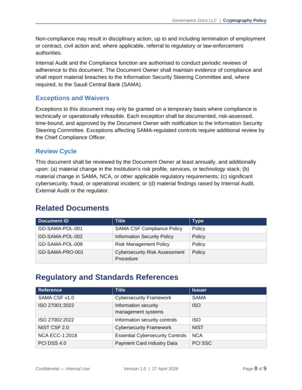 SAMA documentation toolkit — sample template page 18
