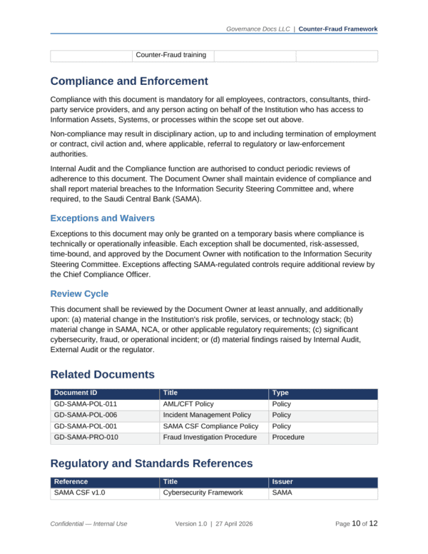 SAMA documentation toolkit — sample template page 19
