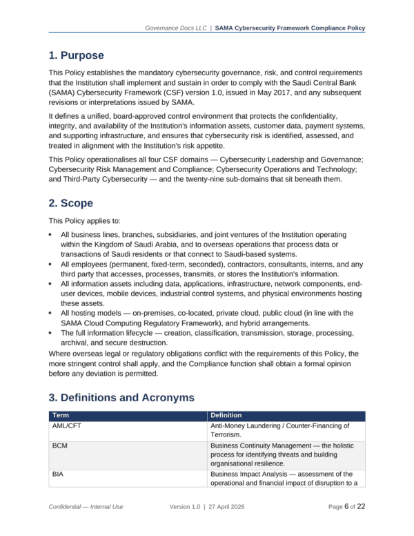 SAMA documentation toolkit — sample template page 2