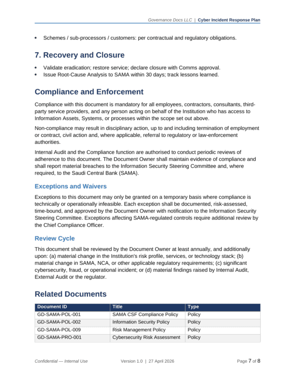 SAMA documentation toolkit — sample template page 4