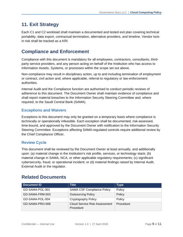 SAMA documentation toolkit — sample template page 7