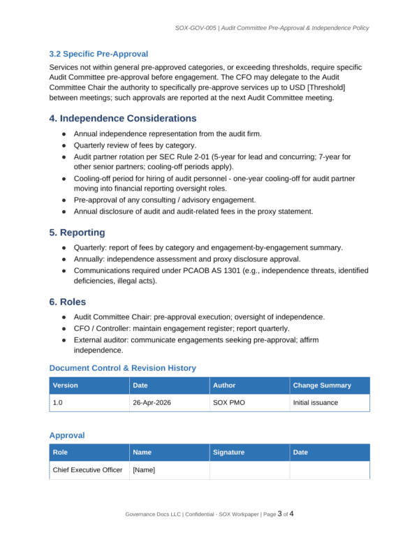 SOX documentation toolkit — sample template page 14
