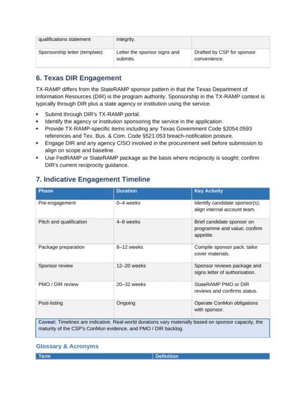 StateRAMP documentation toolkit — sample template page 12