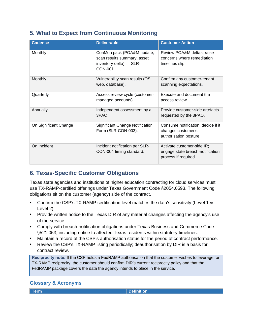 StateRAMP documentation toolkit — sample template page 2