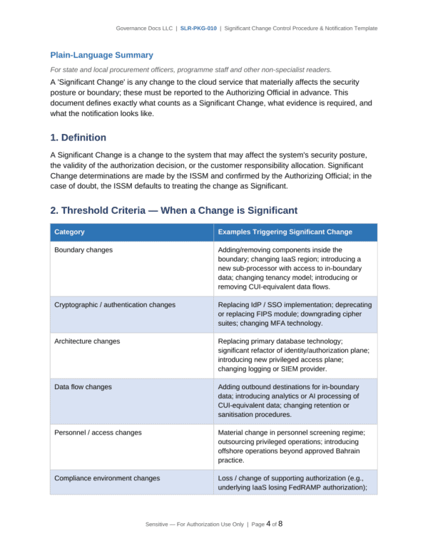 StateRAMP documentation toolkit — sample template page 3