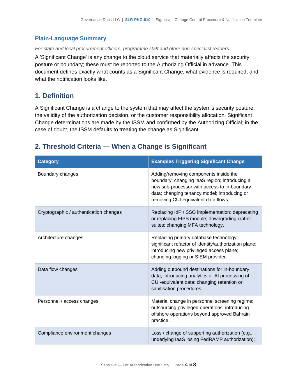 StateRAMP documentation toolkit — sample template page 3