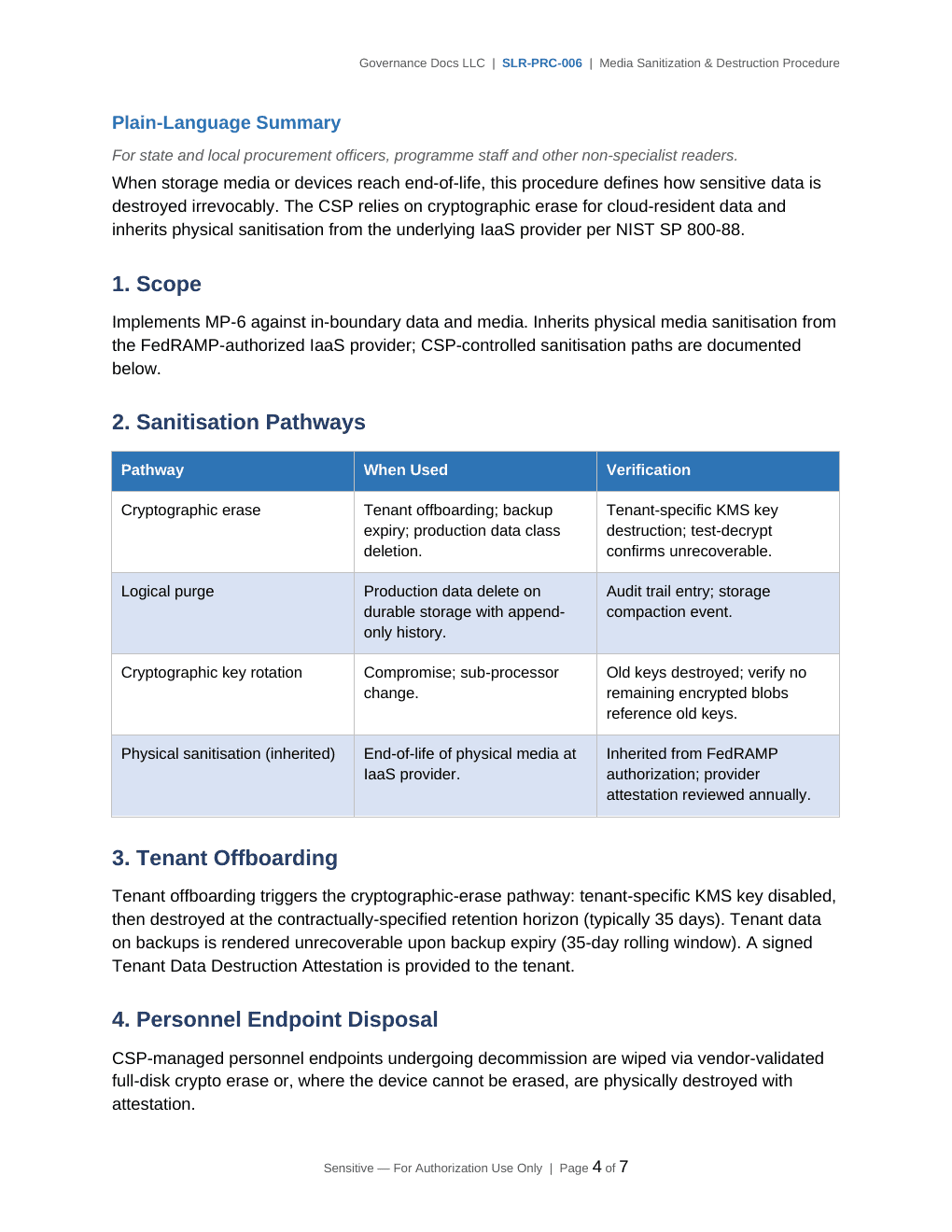 StateRAMP documentation toolkit — sample template page 6