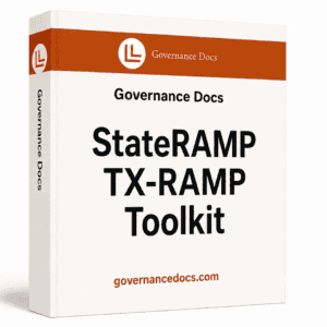 StateRAMP and TX-RAMP compliance toolkit with 50 templates for governance.