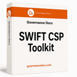 SWIFT CSP Compliance Toolkit with 32 templates for governance and regulatory adherence.
