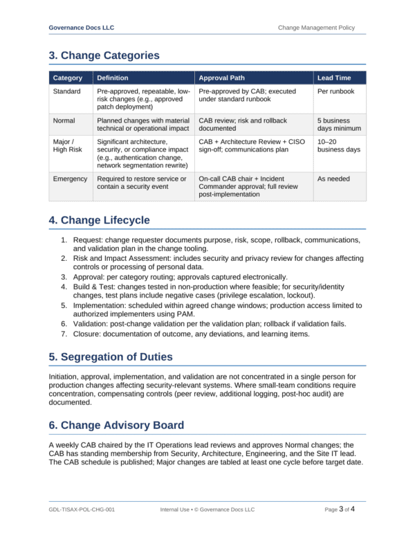 TISAX documentation toolkit — sample template page 12