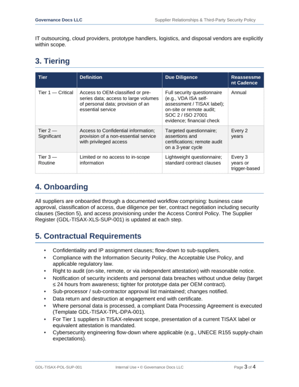 TISAX documentation toolkit — sample template page 13