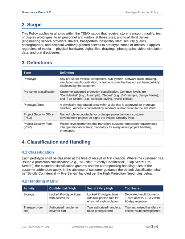 TISAX documentation toolkit — sample template page 14