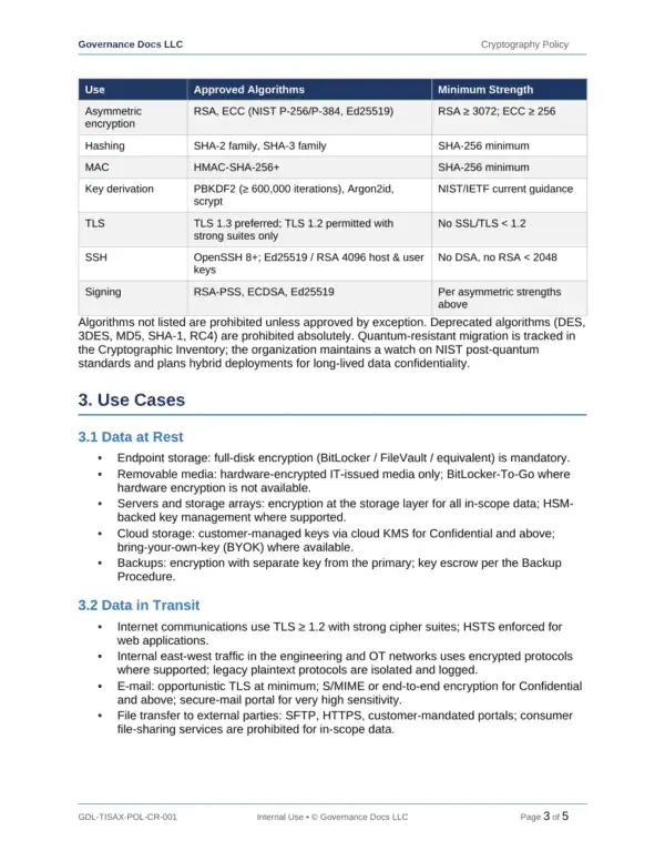 TISAX documentation toolkit — sample template page 15