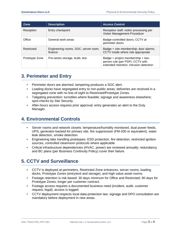 TISAX documentation toolkit — sample template page 17