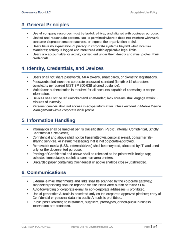 TISAX documentation toolkit — sample template page 7