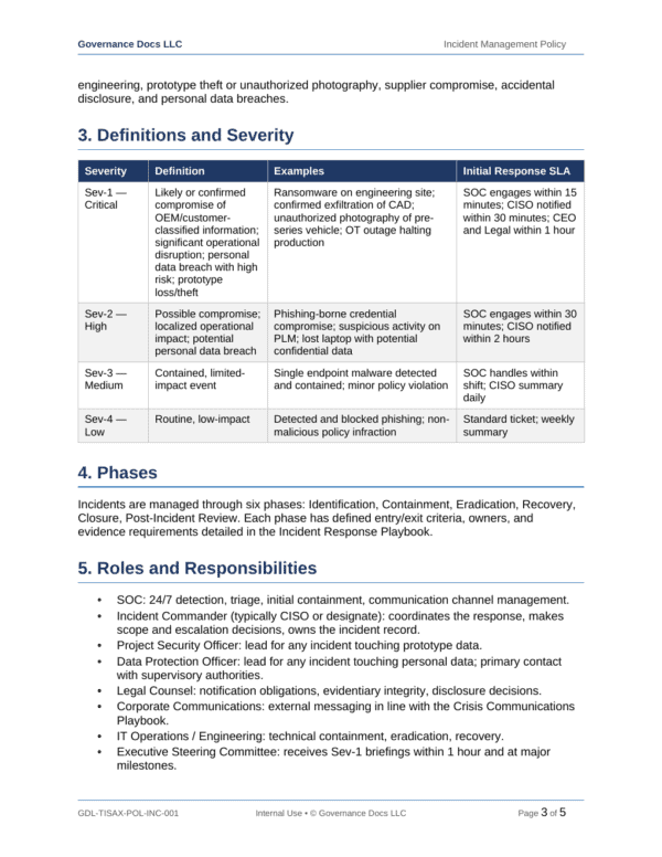 TISAX documentation toolkit — sample template page 8