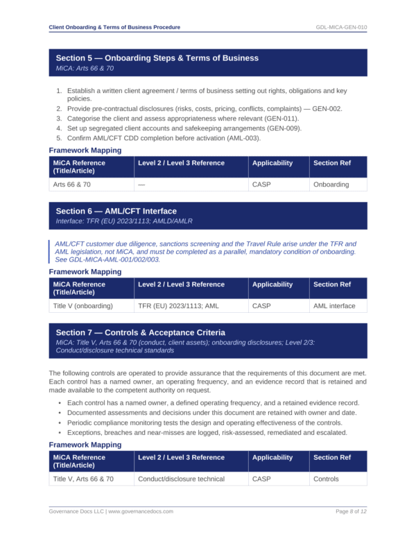 Governance Docs MiCA Toolkit onboarding and interface guidelines.