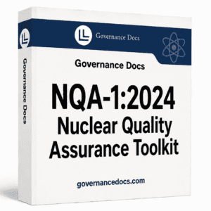 NQA-1:2024 Nuclear Quality Assurance Toolkit box with governance branding.