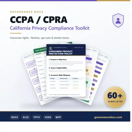 CCPA / CPRA California Privacy Compliance Toolkit - 60+ templates