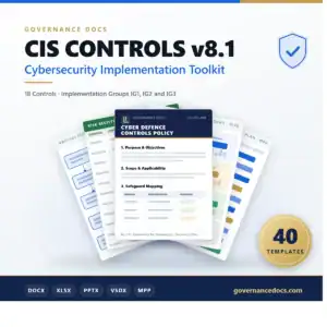 CIS CONTROLS v8.1 Cybersecurity Implementation Toolkit - 40 templates