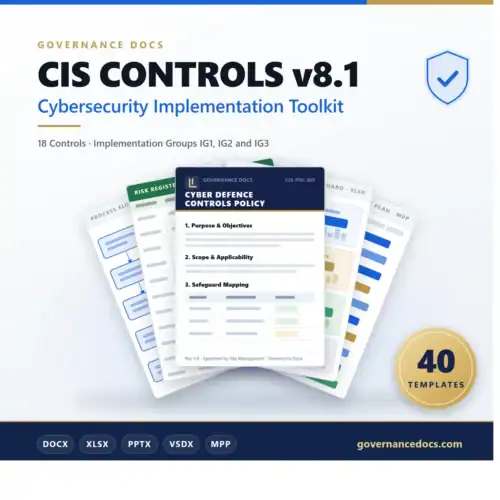 CIS CONTROLS v8.1 Cybersecurity Implementation Toolkit - 40 templates