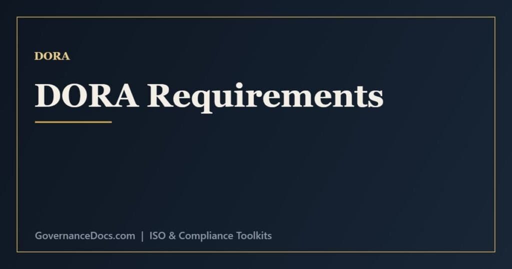 DORA requirements across the five pillars and the documentation financial entities must keep